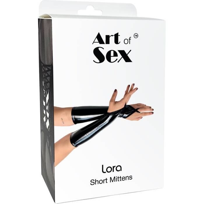 Вінілові міттинки Art of Sex - Lora короткі, размер S, колір червоний