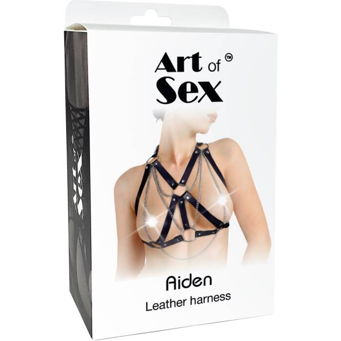 Портупея жіноча Art of Sex - Aiden Leather harness, Чорна L-2XL