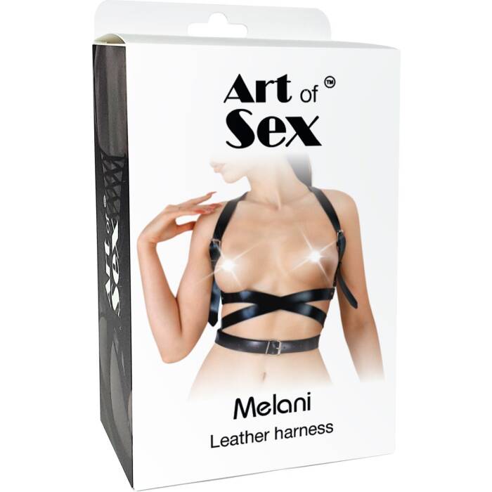 Шкіряна портупея Art of Sex - Melani Leather harness, Чорна L-2XL