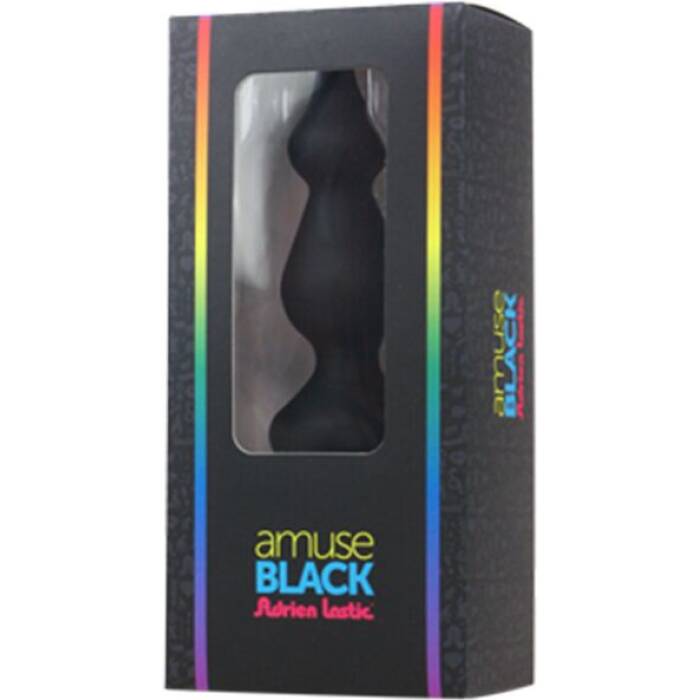 Анальна пробка Adrien Lastic Amuse Mini Black (S) з двома переходами, макс. діаметр 3 см