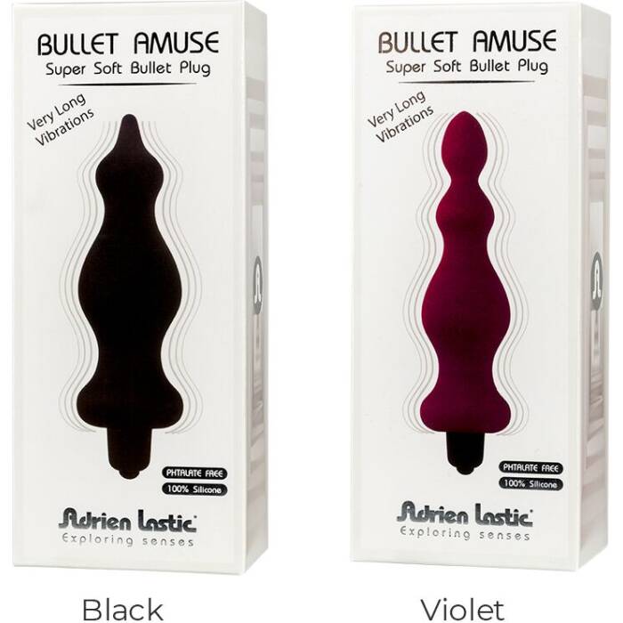 Анальна пробка з вібрацією Adrien Lastic Bullet Amuse Black, макс. діаметр 3,9 см