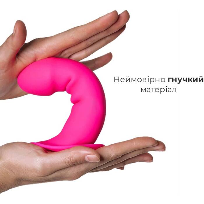 Дилдо з присоскою Adrien Lastic Hitsens 2 Pink, відмінно для страпона, макс. діам. 4см, довж. 16,7см