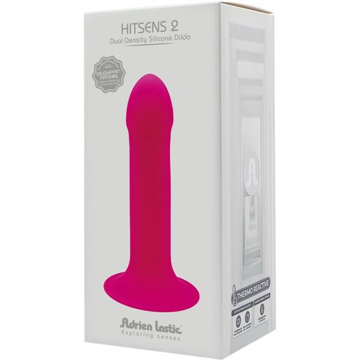 Дилдо з присоскою Adrien Lastic Hitsens 2 Pink, відмінно для страпона, макс. діам. 4см, довж. 16,7см