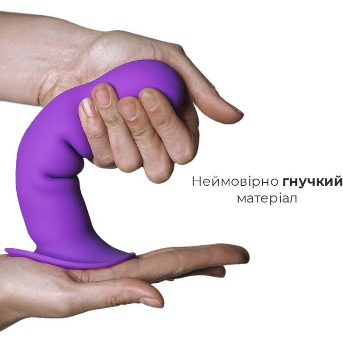Дилдо з присоскою Adrien Lastic Hitsens 3 Purple, відмінно для страпона, діам. 4,1см, довжина 18,2см