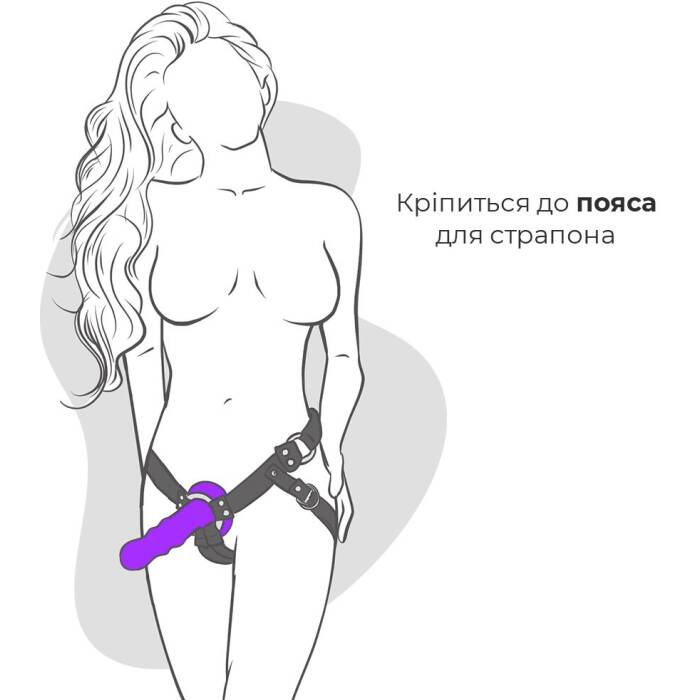 Дилдо з присоскою Adrien Lastic Hitsens 3 Purple, відмінно для страпона, діам. 4,1см, довжина 18,2см