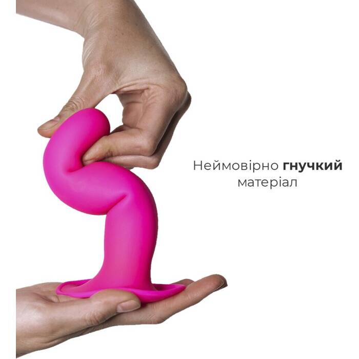 Дилдо з присоскою Adrien Lastic Hitsens 4 Pink, відмінно для страпона, діаметр 3,7см, довжина 17,8см