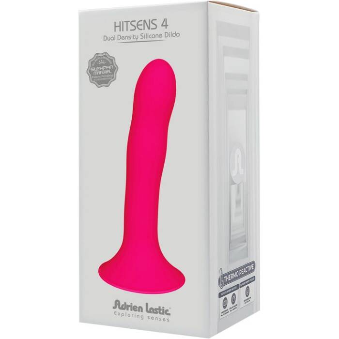 Дилдо з присоскою Adrien Lastic Hitsens 4 Pink, відмінно для страпона, діаметр 3,7см, довжина 17,8см