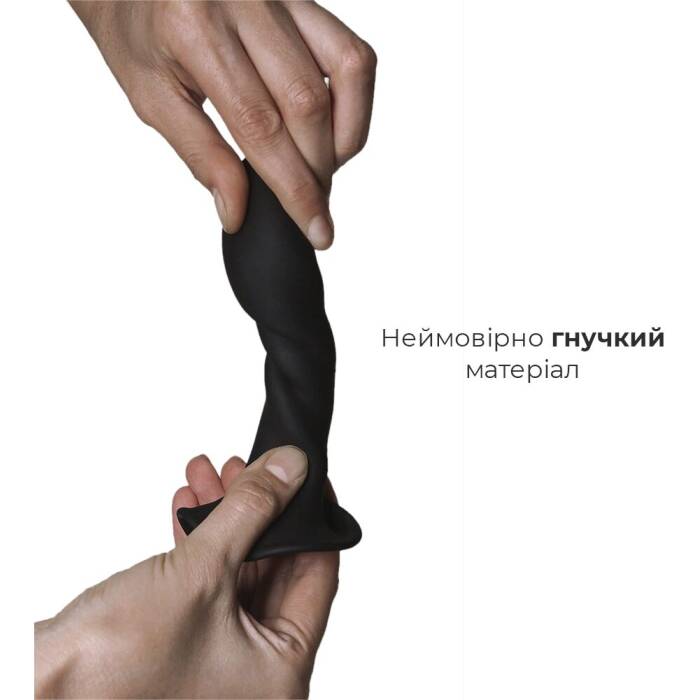 Дилдо з присоскою Adrien Lastic Hitsens 5 Black, відмінно для страпона, діаметр 2,4 см, довжина 13см