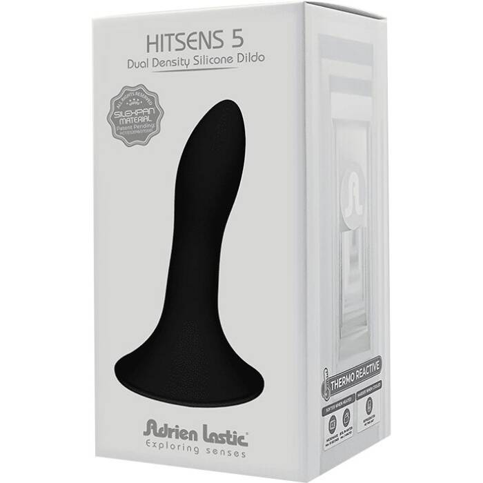 Дилдо з присоскою Adrien Lastic Hitsens 5 Black, відмінно для страпона, діаметр 2,4 см, довжина 13см