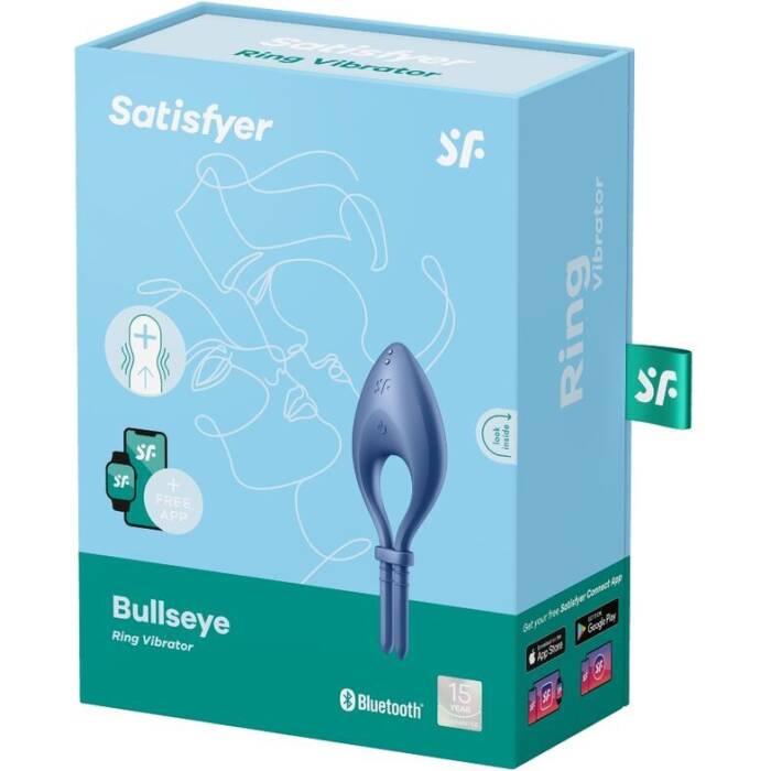 Ерекційне смарт-віброкільце ласо з регулюванням розміру Satisfyer Bullseye Blue