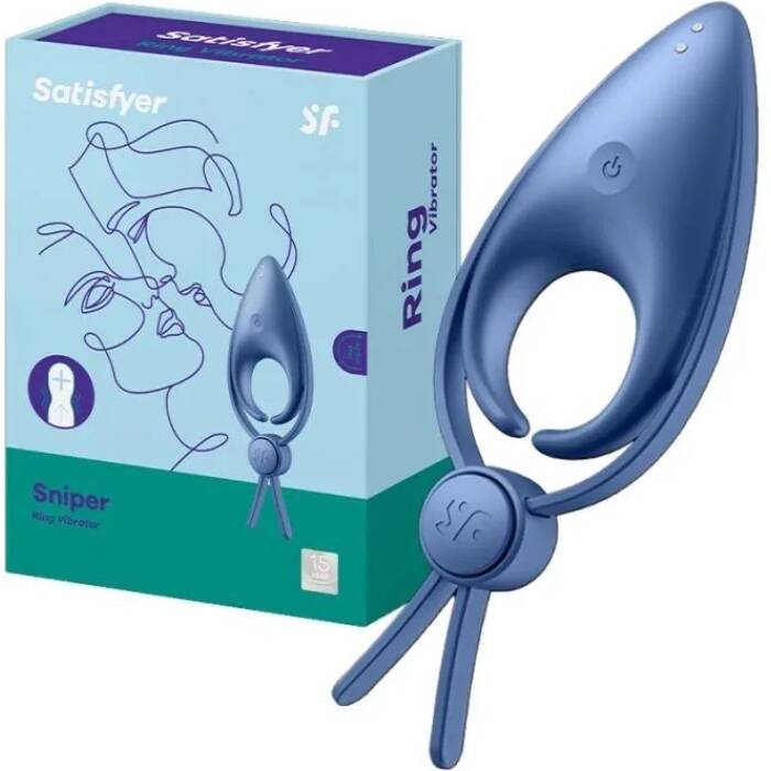 Ерекційне віброкільце ласо з регулюванням розміру Satisfyer Sniper Blue