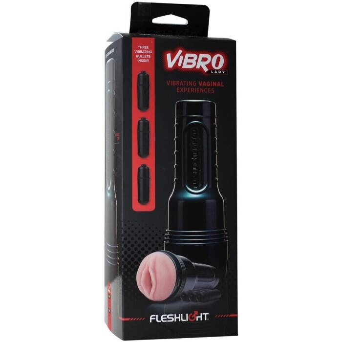 Мастурбатор з вібрацією Fleshlight Vibro Pink Lady Touch, три віброкулі, стимулювальний рельєф