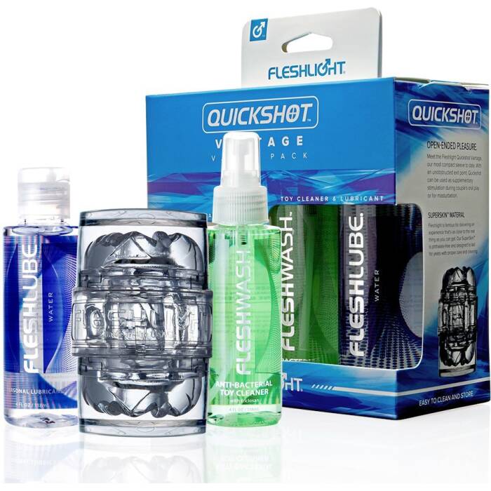 Мастурбатор Fleshlight Quickshot Vantage Value Pack: змазка і засіб для чищення