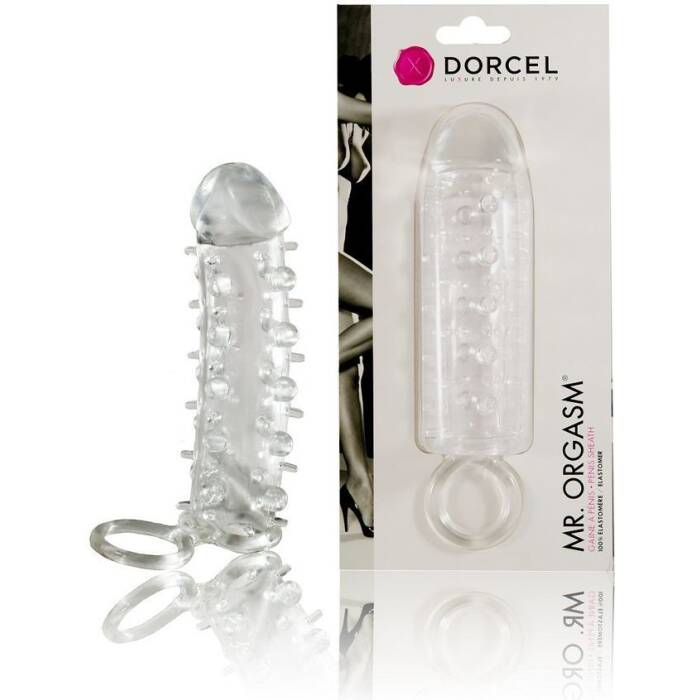 Насадка на член Dorcel Mr. Orgasm з кільцем для мошонки, ультрастимулювальний рельєф