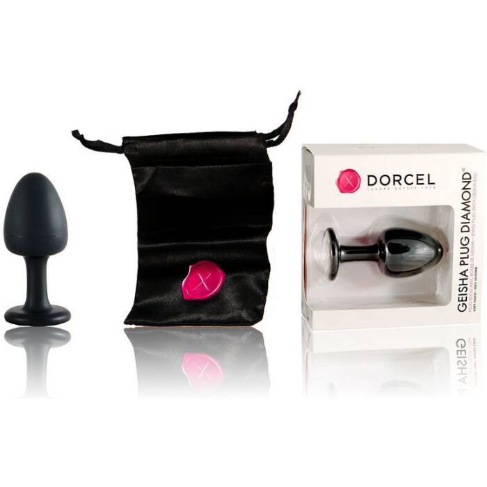 Анальна пробка Dorcel Geisha Plug Diamond M з кулькою всередині, створює вібрації, макс. діам. 3,2см