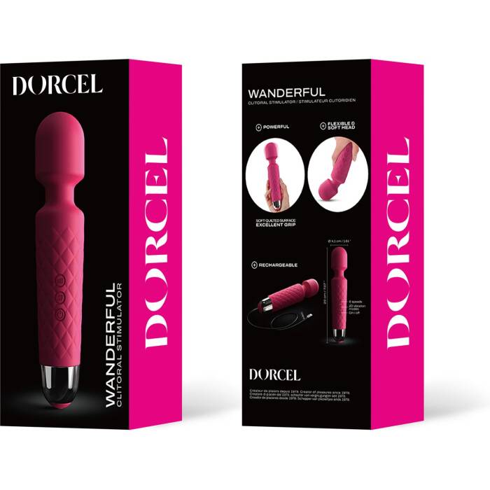 Мінівібромасажер Dorcel Wand Wanderful Magenta потужний, водонепроникний