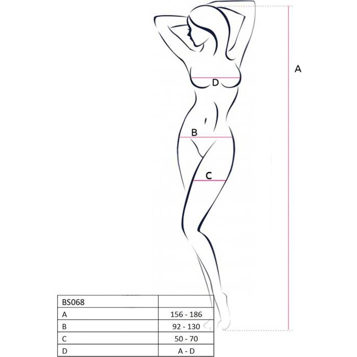 Бодістокінг Passion BS068 white, комбінезон, велика сітка, довгий рукав