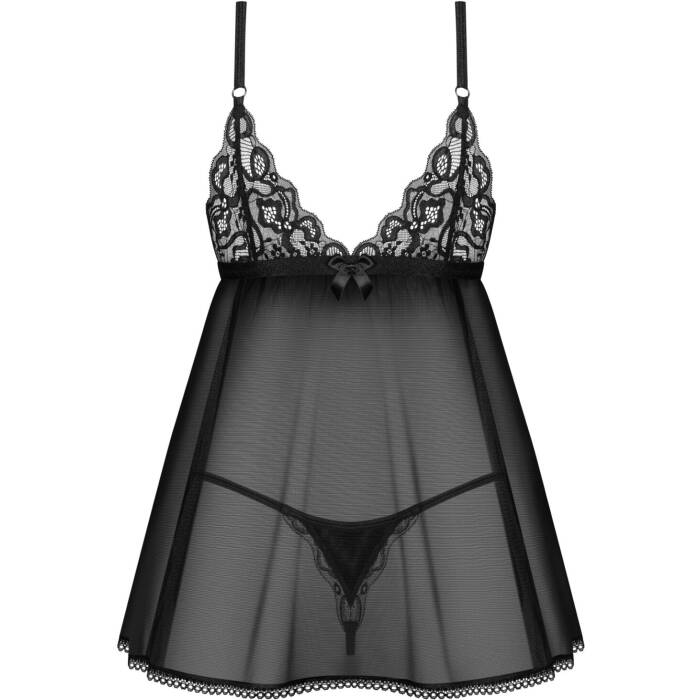 Пеньюар і трусики Obsessive Blomentis babydoll & thong M/L