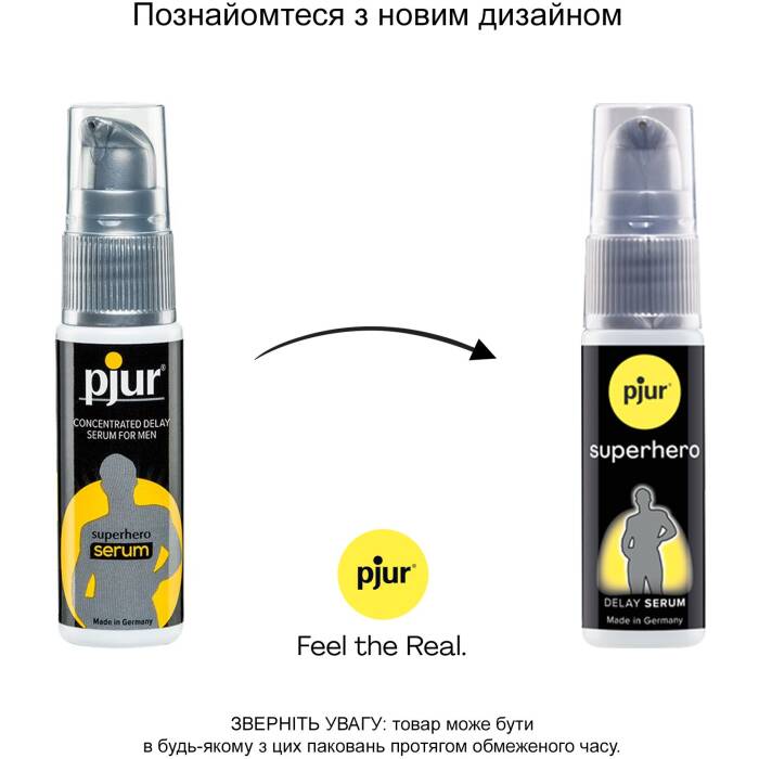 Пролонгувальний гель pjur Superhero Serum 20 мл, створює невидиму плівку, що знижує чутливість