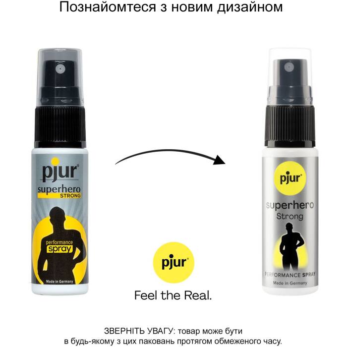 Пролонгувальний спрей pjur Superhero Strong Spray 20 ml, з екстрактом імбиру, всотується в шкіру