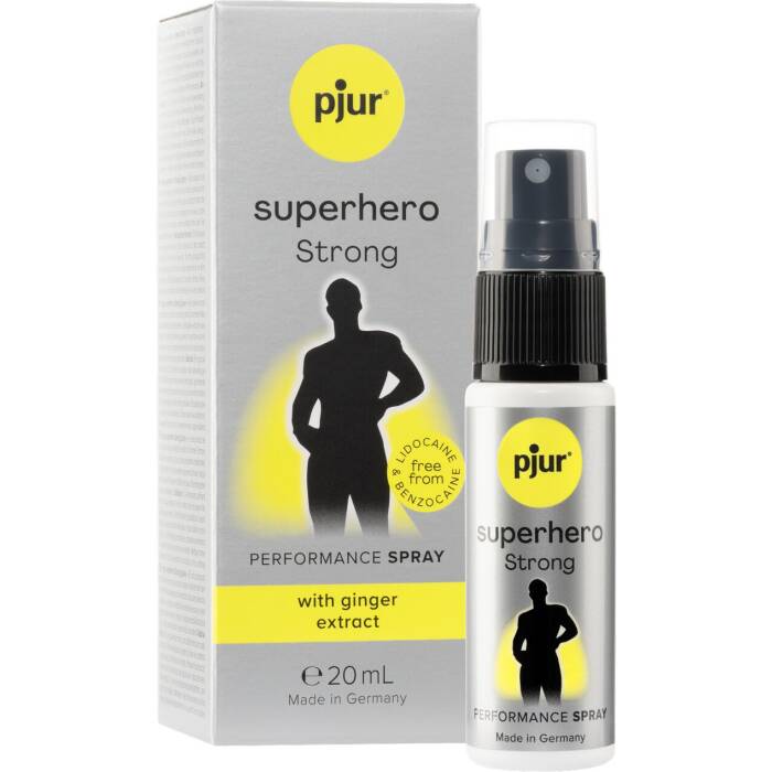 Пролонгувальний спрей pjur Superhero Strong Spray 20 ml, з екстрактом імбиру, всотується в шкіру