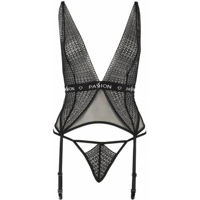 Напівпрозорий корсет Passion Exclusive MIRAJANE CORSET S/M, black
