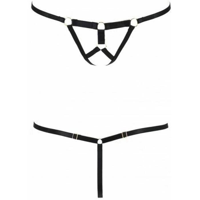 Трусики стрінги зі стреп Passion Exclusive ARMANDA THONG S/M, black