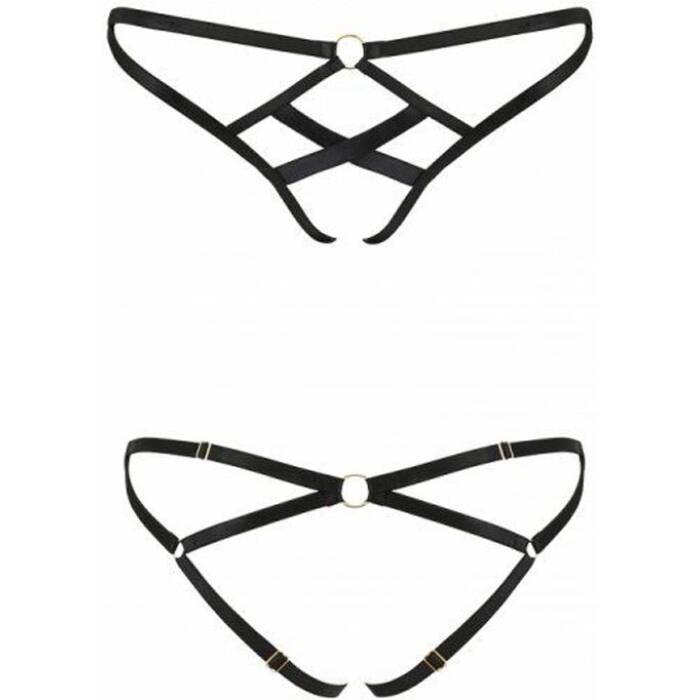 Трусики з стреп Passion Exclusive NICKY THONG L/XL, black