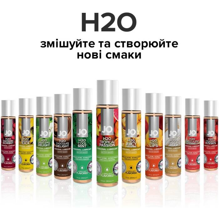 Змазка на водній основі JO H2O — Tropical Passion (30 мл) без цукру, рослинний гліцерин