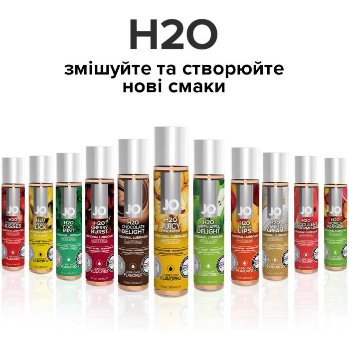 Змазка на водній основі JO H2O — Juicy Pineapple (30 мл) без цукру, рослинний гліцерин