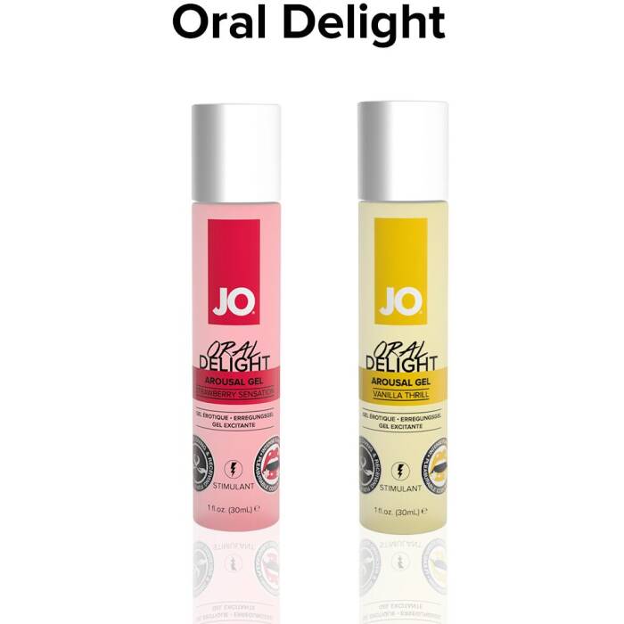 Гель для оральних пестощів JO Oral Delight — Strawberry Sensation (30 мл), ефект холод-тепло