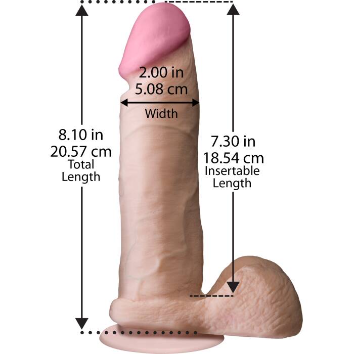 Фалоімітатор Doc Johnson The Realistic Cock 8 inch White - ULTRASKYN, Vack-U-Lock, діаметр 5,1 см