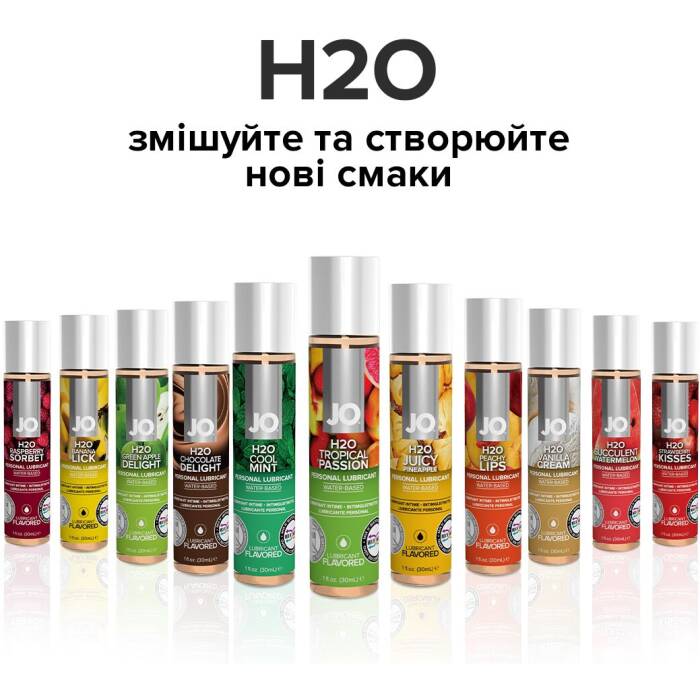 Змазка на водній основі JO H2O — Tropical Passion (120 мл) без цукру, рослинний гліцерин