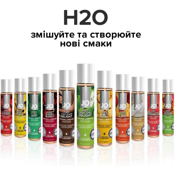 Змазка на водній основі JO H2O — Green Apple (120 мл) без цукру, рослинний гліцерин