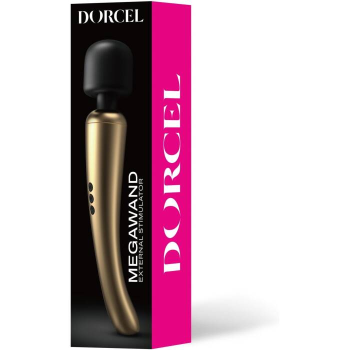 Потужний вібромасажер Dorcel Megawand Gold який перезаряджається, 160 режимів