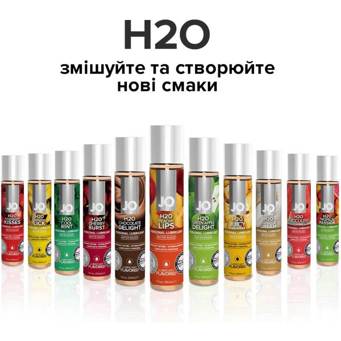 Змазка на водній основі JO H2O — Peachy Lips (120 мл) без цукру, рослинний гліцерин