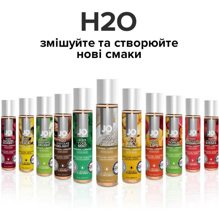Змазка на водній основі JO H2O — Vanilla Cream (120 мл) без цукру, рослинний гліцерин