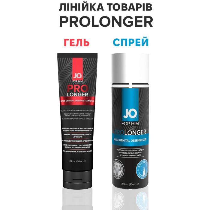 Пролонгер гель JO Prolonger Gel (60 мл) з олією перцевої м’яти, гвоздикового перцю та пачулів