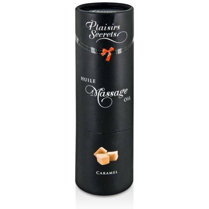 Масажна олія Plaisirs Secrets Caramel (59 мл) з афродизіаками, їстівна, подарункове паковання