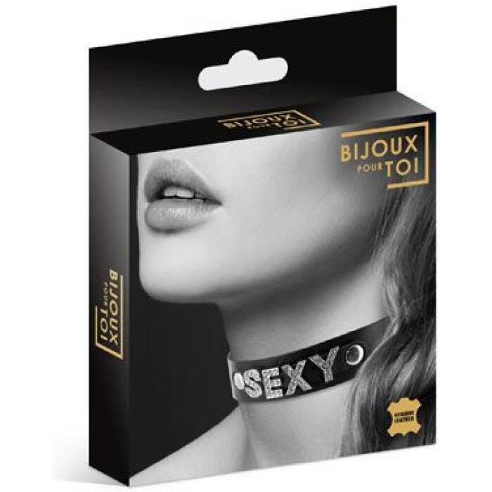 Чокер зі стразами Bijoux Pour Toi - SEXY, натуральна шкіра