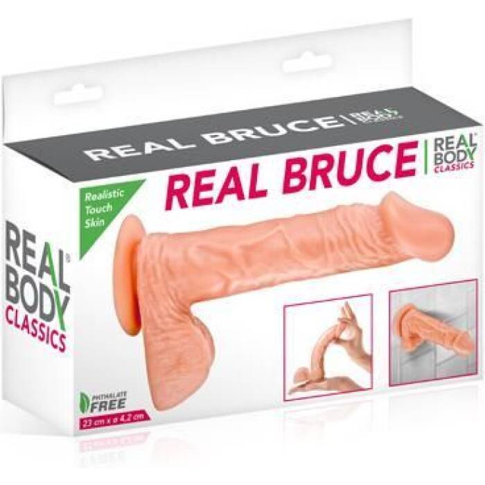 Фалоімітатор Real Body — Real Bruce Flesh, TPE, діаметр 4,2 см