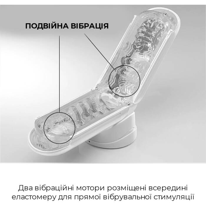 Вібромастурбатор Tenga Flip Zero Electronic Vibration White, змінна інтенсивність, розкладний