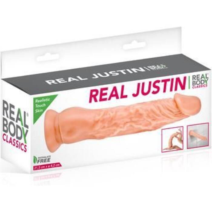 Фалоімітатор Real Body — Real Justin Flesh, TPE, діаметр 4,2 см