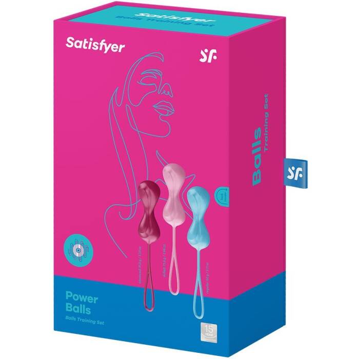 Вагінальні кульки Satisfyer Power Balls (3 пари), діаметр 3,4см, маса 60-76-92г, з кулькою всередині