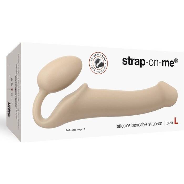 Безремінний страпон Strap-On-Me Flesh L, повністю регульований, діаметр 3,7 см