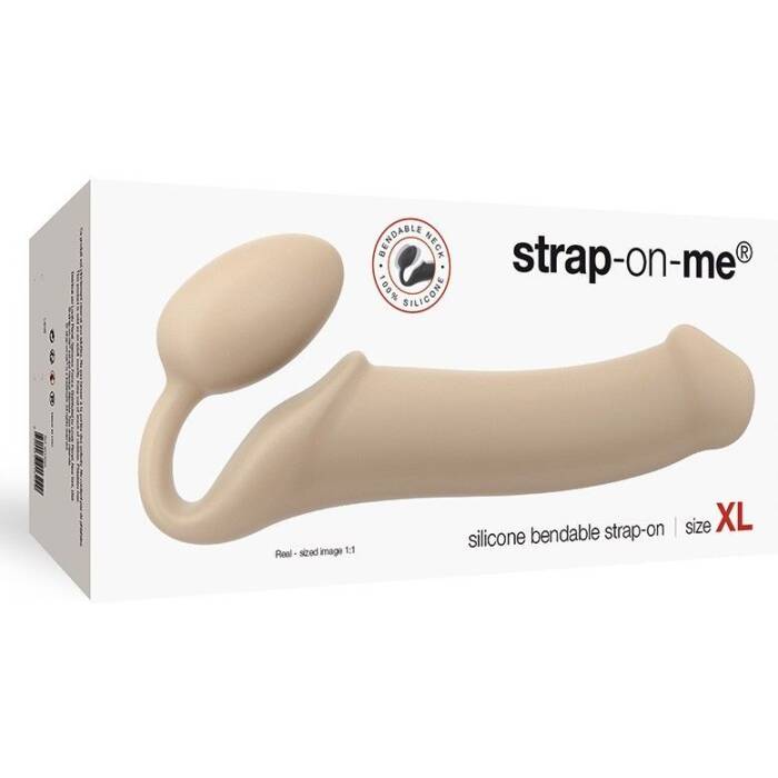 Безремінний страпон Strap-On-Me Flesh XL, повністю регульований, діаметр 4,5 см