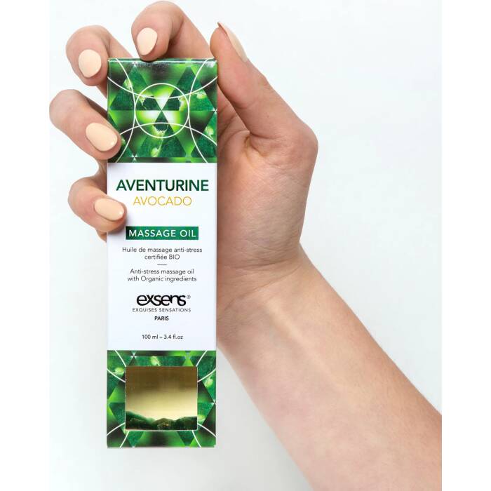 Масажна олія EXSENS Aventurine Avocado (антистрес з авантюрином) 100мл, натуральна