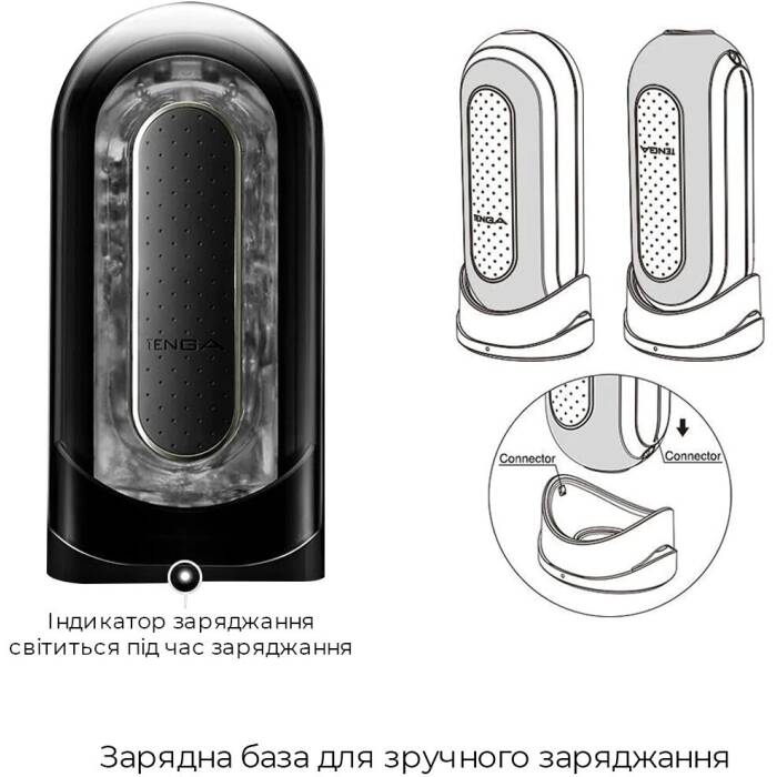 Вібромастурбатор Tenga Flip Zero Electronic Vibration Black, змінна інтенсивність, розкладний