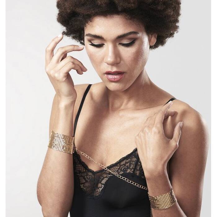 Наручники Bijoux Indiscrets Desir Metallique Handcuffs - Gold, металеві, стильні браслети