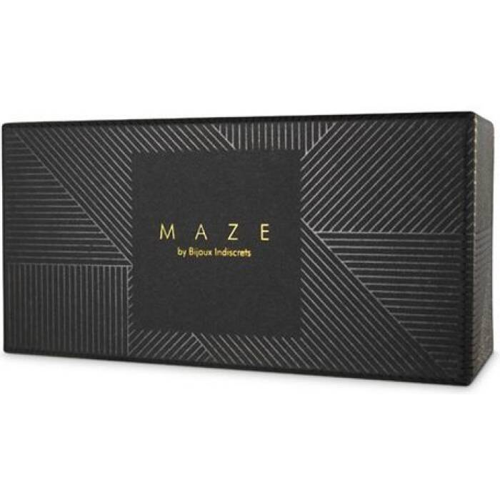 Пара браслетів на зап'ясті і палець Bijoux Indiscrets MAZE Hand Bracelet Harness Black, екошкіра